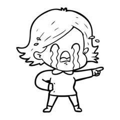 cartoon woman crying