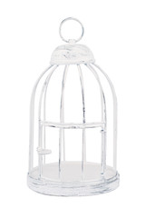 vintage bird cage on white background
