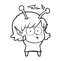 cartoon alien girl