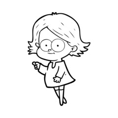 happy cartoon girl
