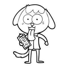cute cartoon dog wearing office shirt