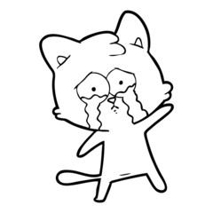 crying cartoon cat