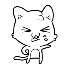 cartoon cat hissing