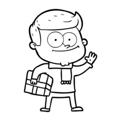 cartoon happy man