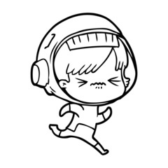cartoon astronaut woman