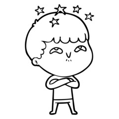 cartoon amazed boy
