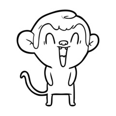 cartoon laughing monkey
