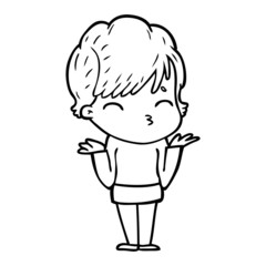 cartoon woman thinking