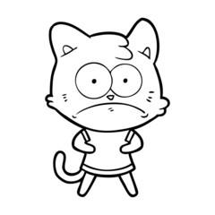 Obraz na płótnie Canvas cartoon nervous cat