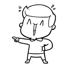 cartoon excited man
