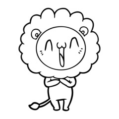 happy cartoon lion