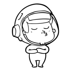 cartoon confident astronaut