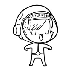 cartoon astronaut woman