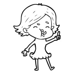 cartoon girl pulling face