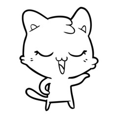 happy cartoon cat