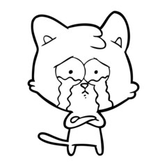cartoon crying cat
