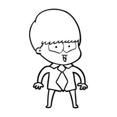 Obraz premium cartoon happy boy