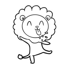 happy cartoon lion