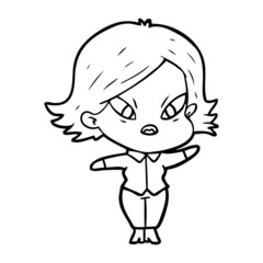 Obraz premium cartoon stressed woman