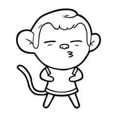 cartoon suspicious monkey