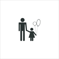 Man and daughter with baloons