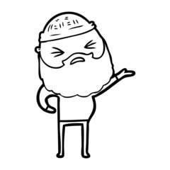Naklejka premium cartoon man with beard
