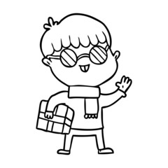 cartoon boy wearing spectacles