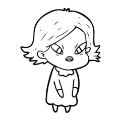 cartoon stressed woman