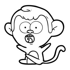 cartoon shocked monkey