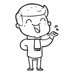 Fototapeta premium cartoon man laughing