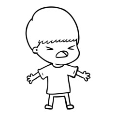 cartoon stressed man