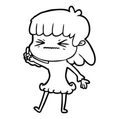 cartoon angry girl