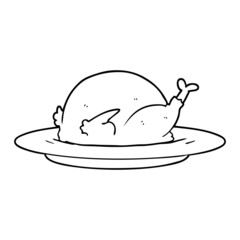 cartoon cooked turkey