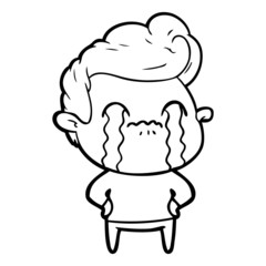 cartoon man crying