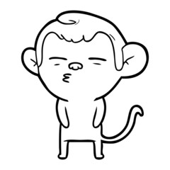 cartoon suspicious monkey