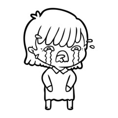 cartoon girl crying