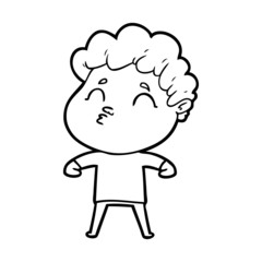 cartoon man pouting