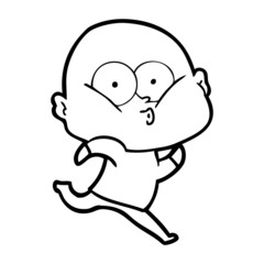 Obraz premium cartoon bald man staring