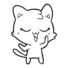 happy cartoon cat