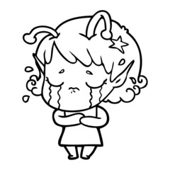 cartoon crying alien girl