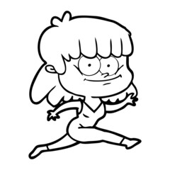 cartoon girl smiling