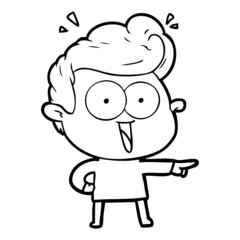 cartoon excited man