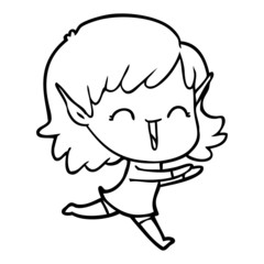 cartoon elf girl
