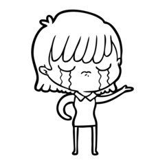 cartoon woman crying