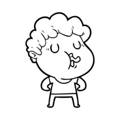 cartoon man pulling face