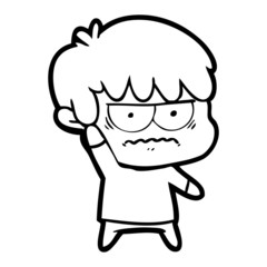 Obraz premium annoyed cartoon boy