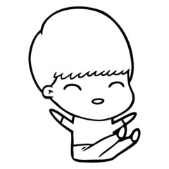happy cartoon boy