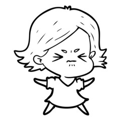 cartoon angry woman