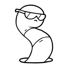 cartoon cool worm