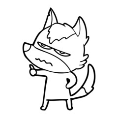 cartoon annoyed wolf